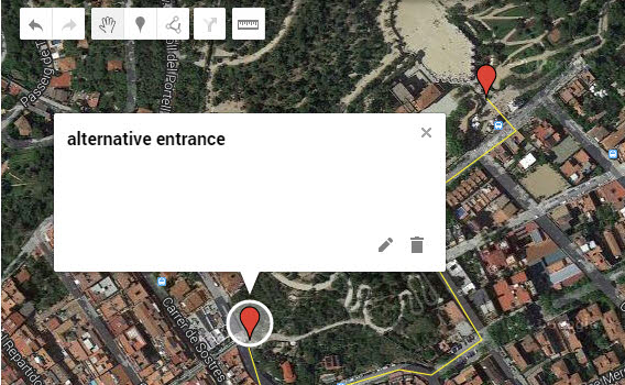 Google My Maps Add marker tool example