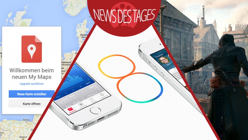 News des Tages: iOS 8 startet heute, Google My Maps, Assassin’s Creed: Unity