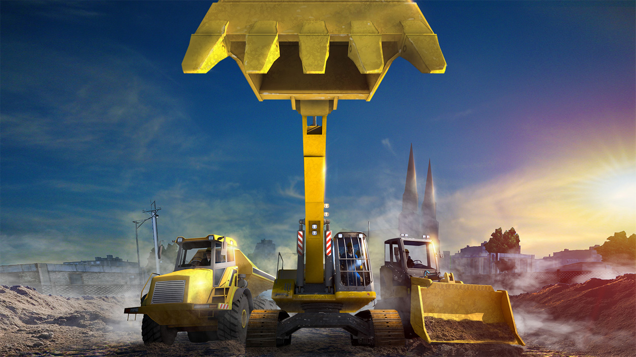 Mit dem Bagger-Simulator …