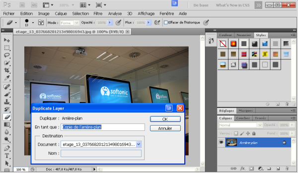 Copier l'Arrière-Plan Photoshop