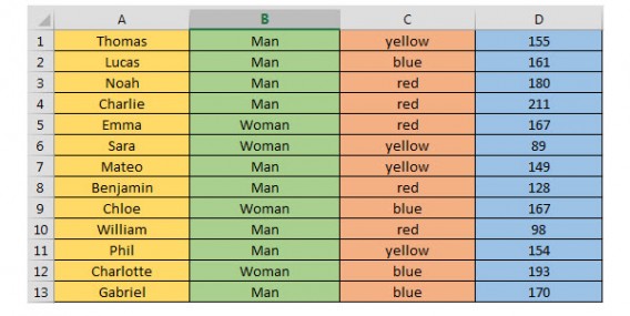 formulas excel para sumar por color