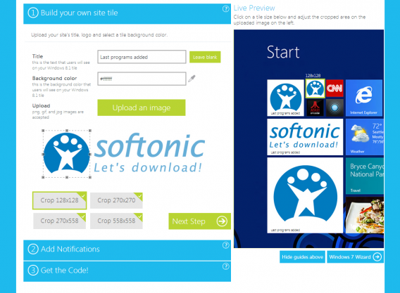 Créer une live tile Windows 8.1 Softonic