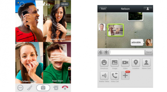 Telas de chamada do ooVoo e WeChat