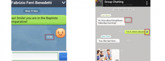 Telas de notificação do LINE e Yuilop