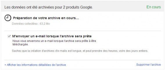 Données archivées Google Données archivées Google