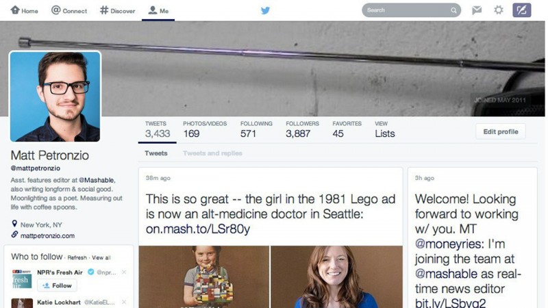 Twitter expérimente un nouveau design de profil à la Facebook