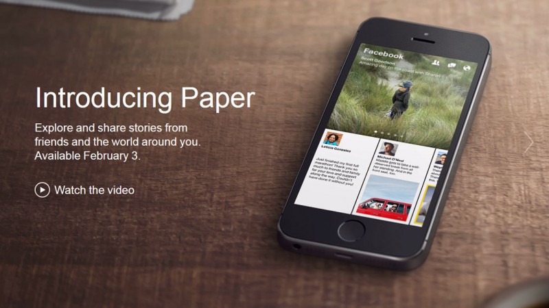 Facebook Paper débarque sur iPhone et transforme le réseau social en une rédaction