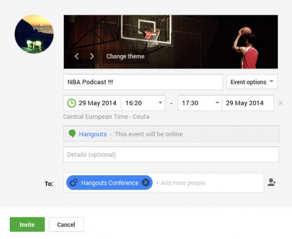 Hangouts details Hangouts details