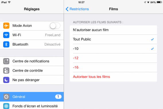 iPad - contrôle parental contrôle film iPad - contrôle parental contrôle film