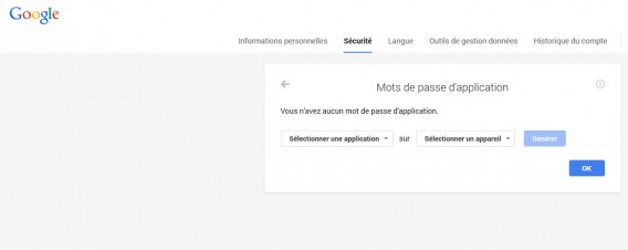 mot de passe d'appli - étape 2 mot de passe d'appli - étape 2