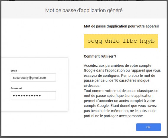 mot de passe d'appli - étape 5 mot de passe d'appli - étape 5